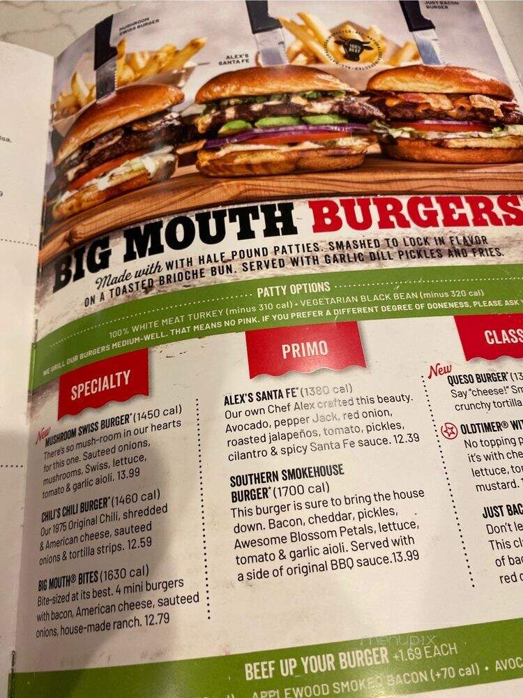 Chili's Bar and Grill - Saint Paul, MN menu_pic