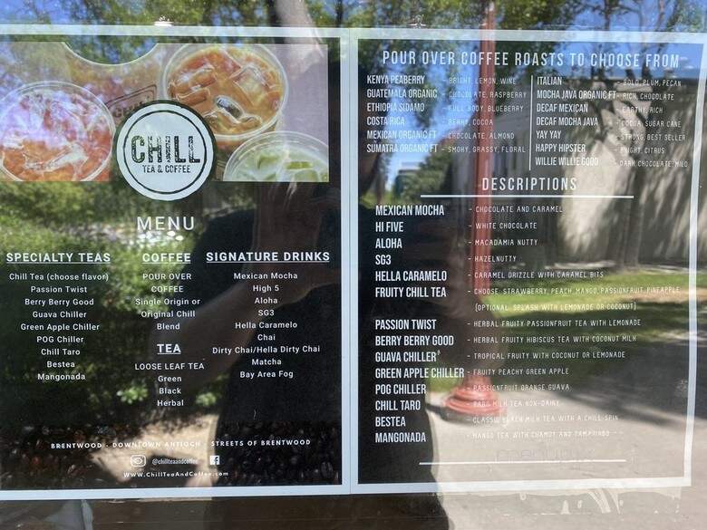 Chill Tea and Coffee - Antioch, CA menu_pic