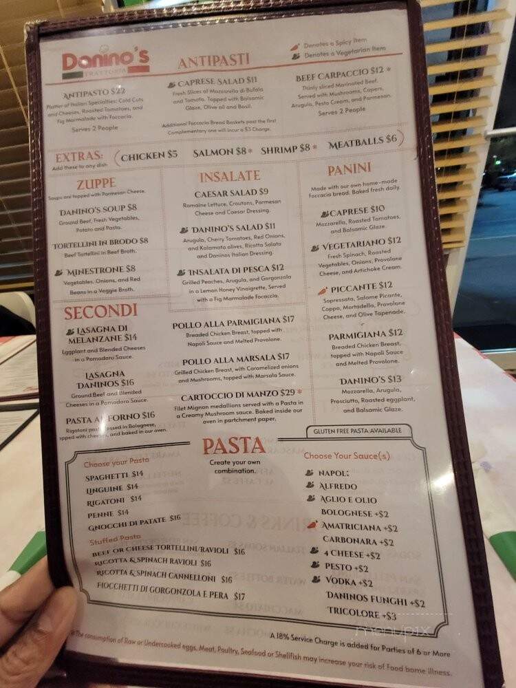 Danino's Trattoria - Orlando, FL menu_pic