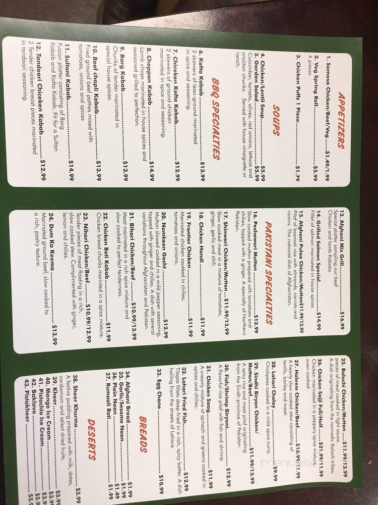 Karachi Kabab & Grill - Indianapolis, IN menu_pic