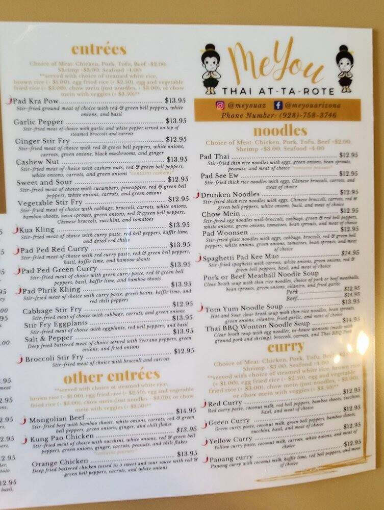 MeYou Thai At Ta Rote - Bullhead City, AZ menu_pic