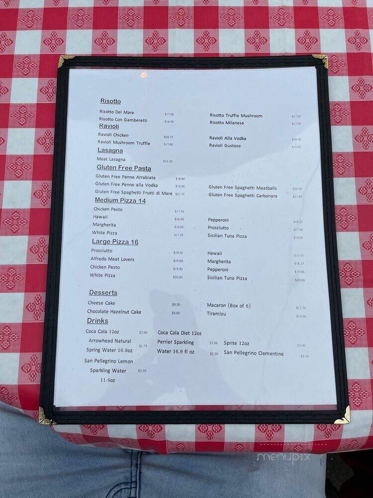 Milan's Ristorante Italiano - Los Angeles, CA menu_pic