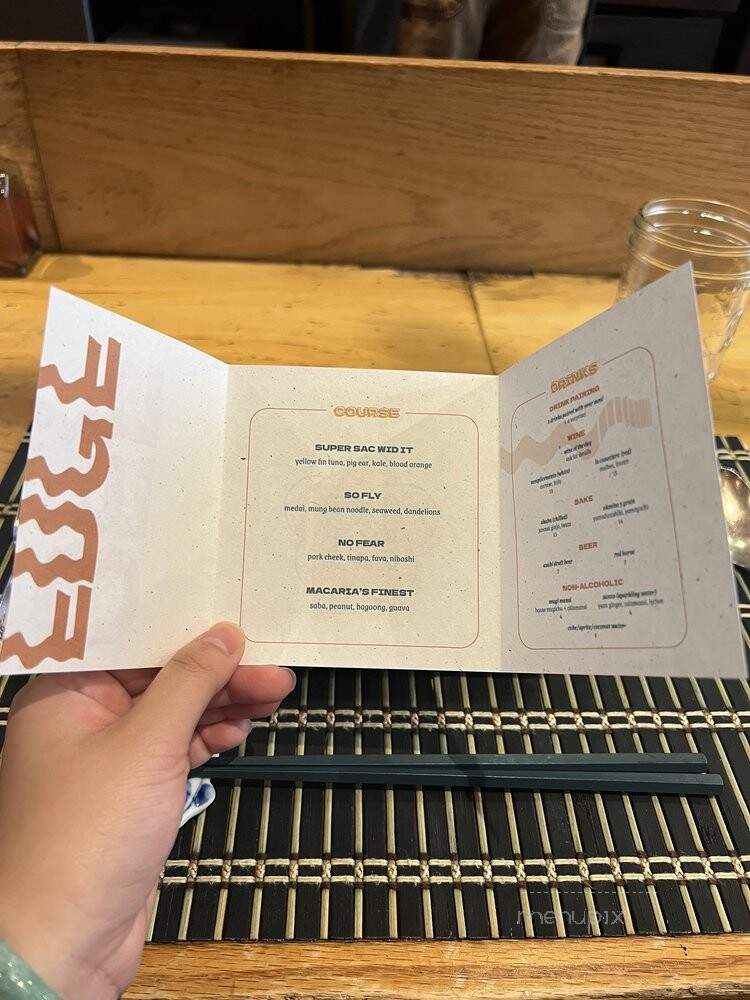 Ox & Tiger - San Francisco, CA menu_pic