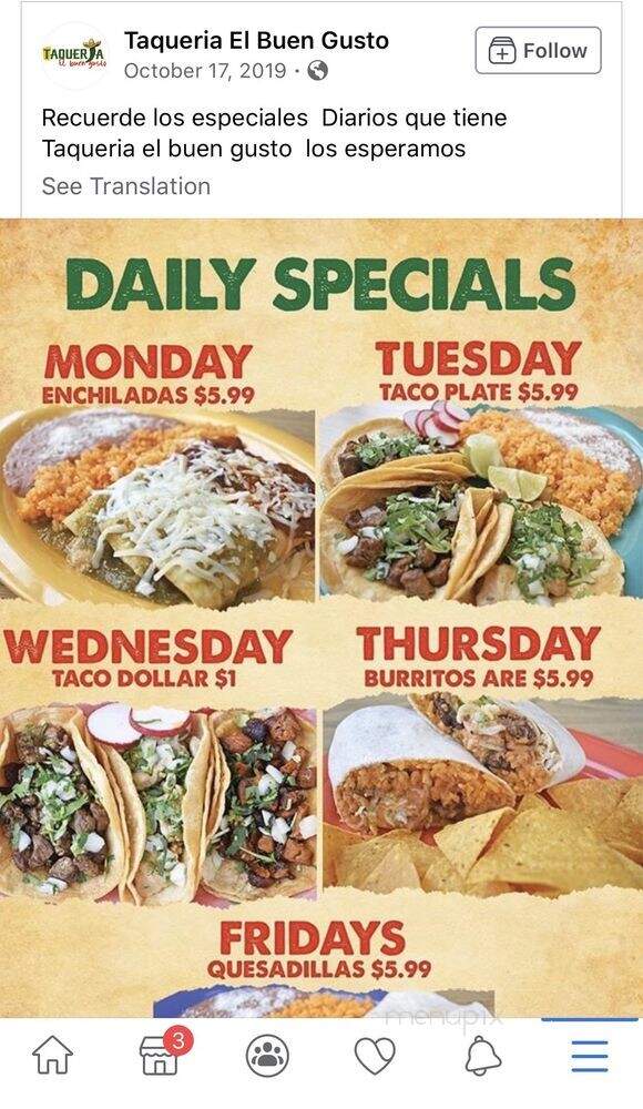 Taqueria El Buen Gusto - Saint Paul, MN menu_pic