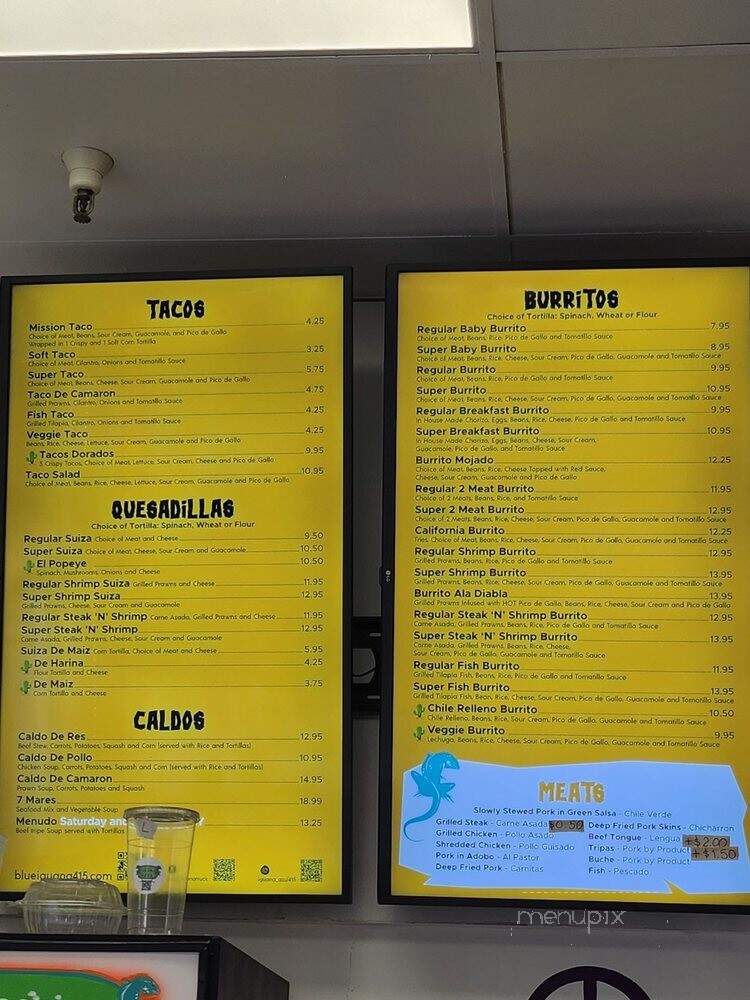 Taqueria La Iguana Azul - Daly City, CA menu_pic