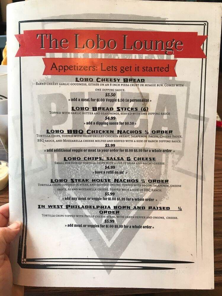 The Lobo Lounge - Evansville, IN menu_pic