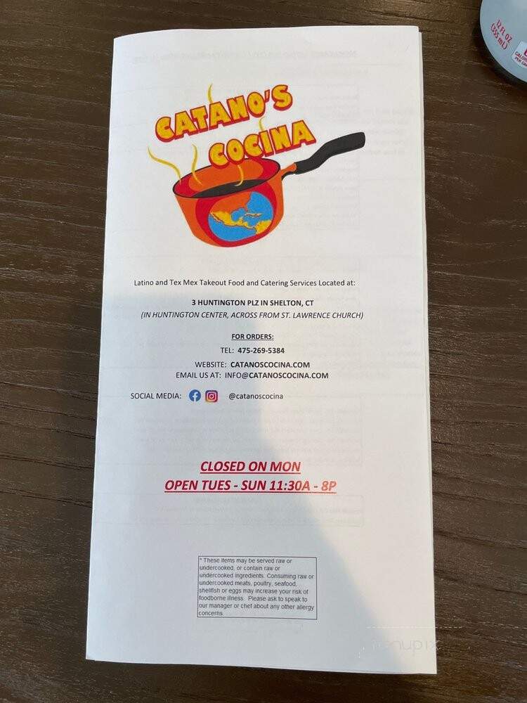 Catano's Cocina - Shelton, CT menu_pic