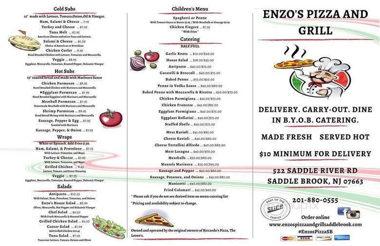 Enzo's Pizza and Grill - Saddle Brook, NJ menu_pic