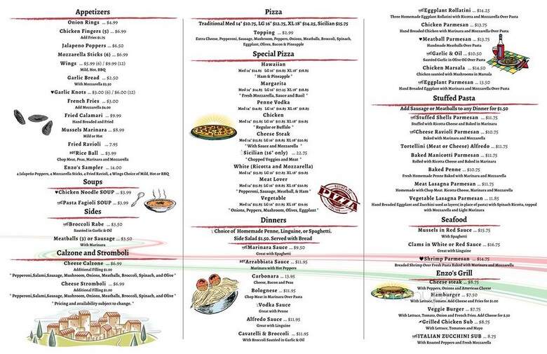 Enzo's Pizza and Grill - Saddle Brook, NJ menu_pic