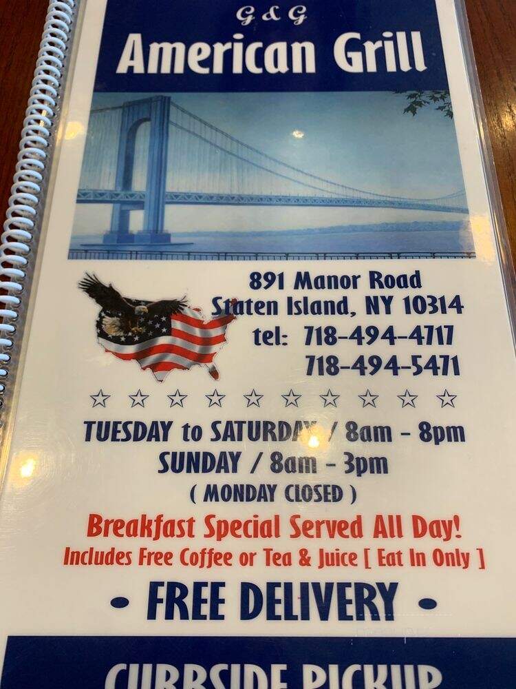G&G American Grill - Staten Island, NY menu_pic