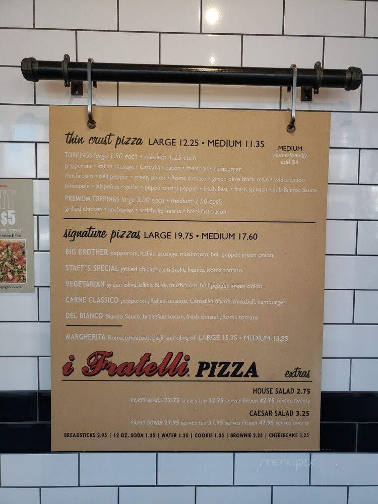 I Fratelli Pizza - Dallas, TX menu_pic