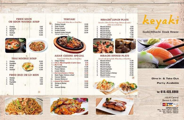 Keyaki Sushi Hibachi Steakhouse - Benton, IL menu_pic