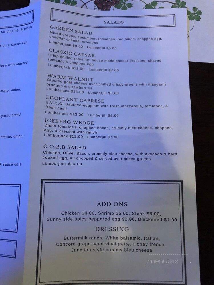 Lumber City Winery and Bistro - North Tonawanda, NY menu_pic