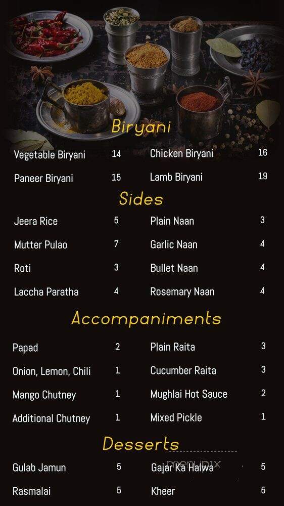Mughlai Express - Frisco, TX menu_pic