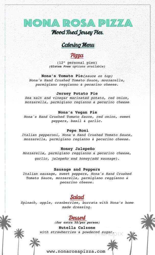 Nona Rosa Pizza - Glendale, CA menu_pic