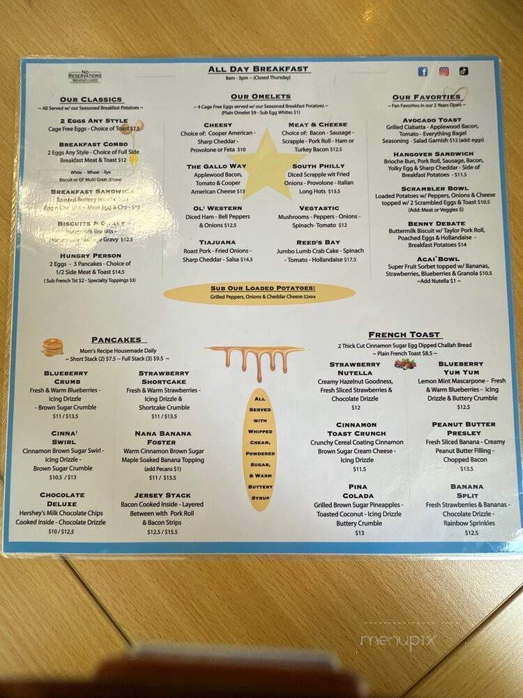 No Reservations - Galloway, NJ menu_pic