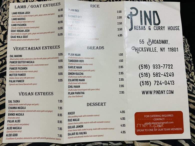 Pind Kebab & Curry House - Hicksville, NY menu_pic