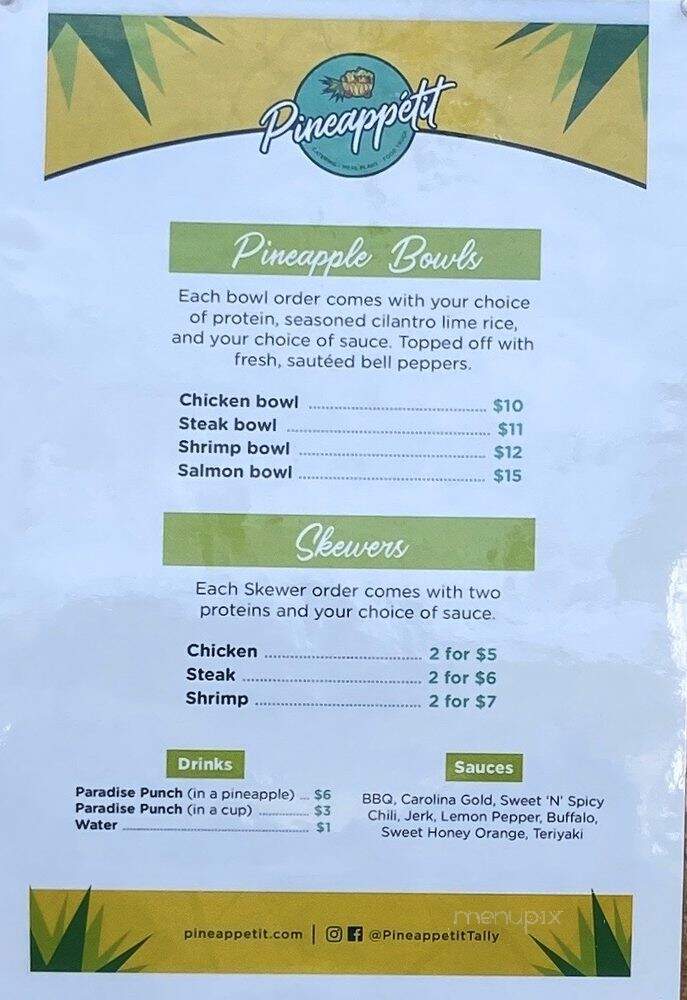 Pineappetit - Tallahassee, FL menu_pic