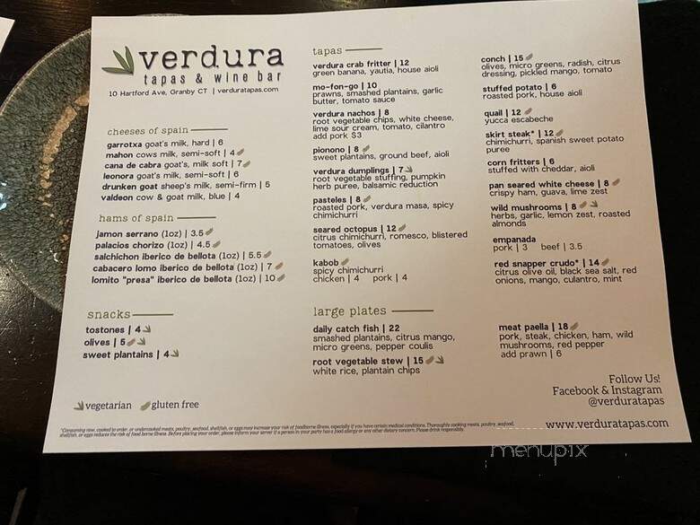 Verdura Tapas & Wine Bar - Granby, CT