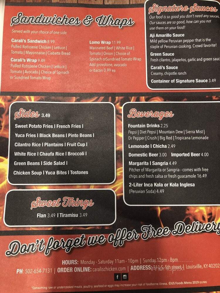 Carali's Rotisserie Chicken - Louisville, KY menu_pic