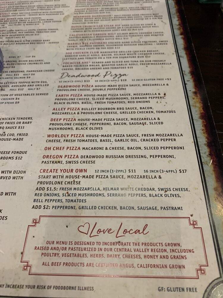 Deadwood Social - Turlock, CA menu_pic