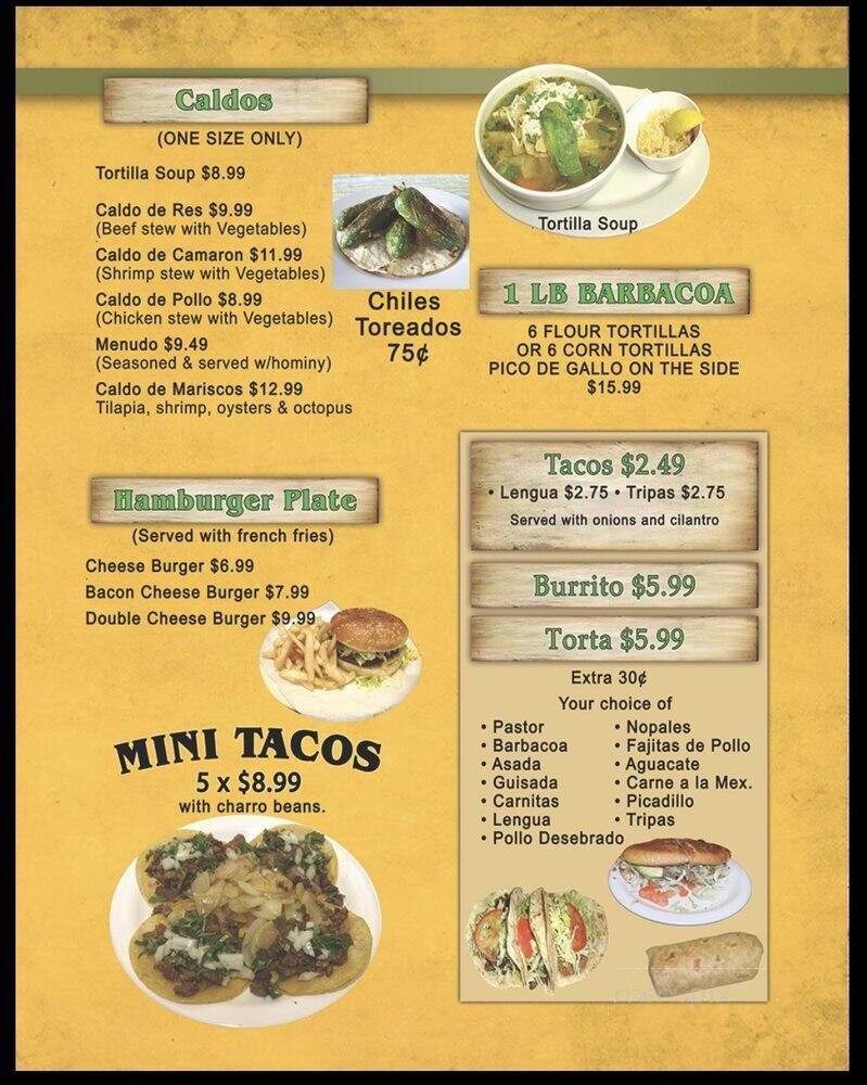 El Bracero - San Antonio, TX menu_pic