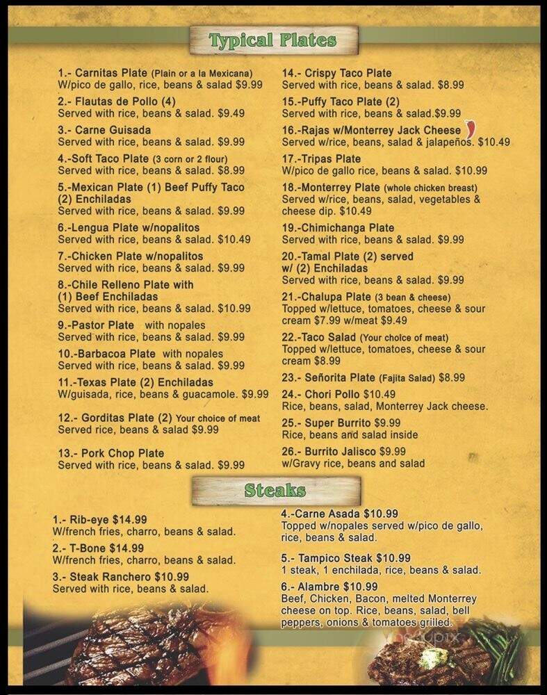 El Bracero - San Antonio, TX menu_pic