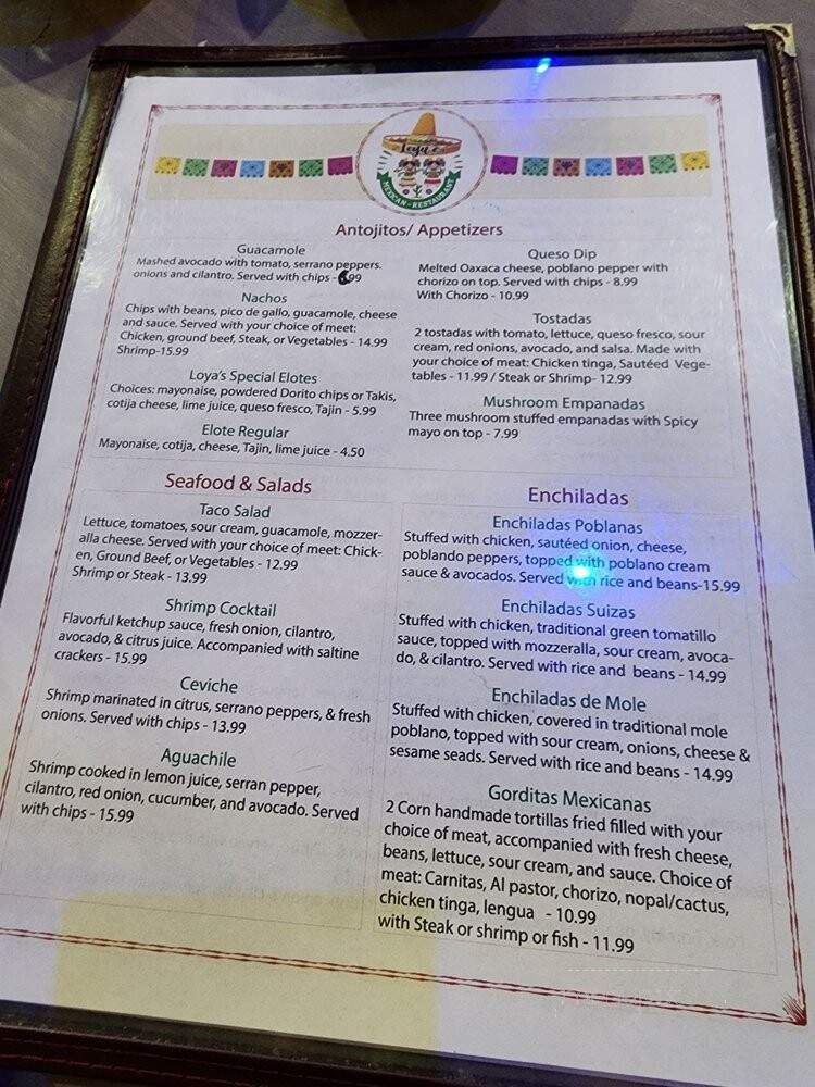 Loya's Mexican Restaurant - New Orleans, LA menu_pic