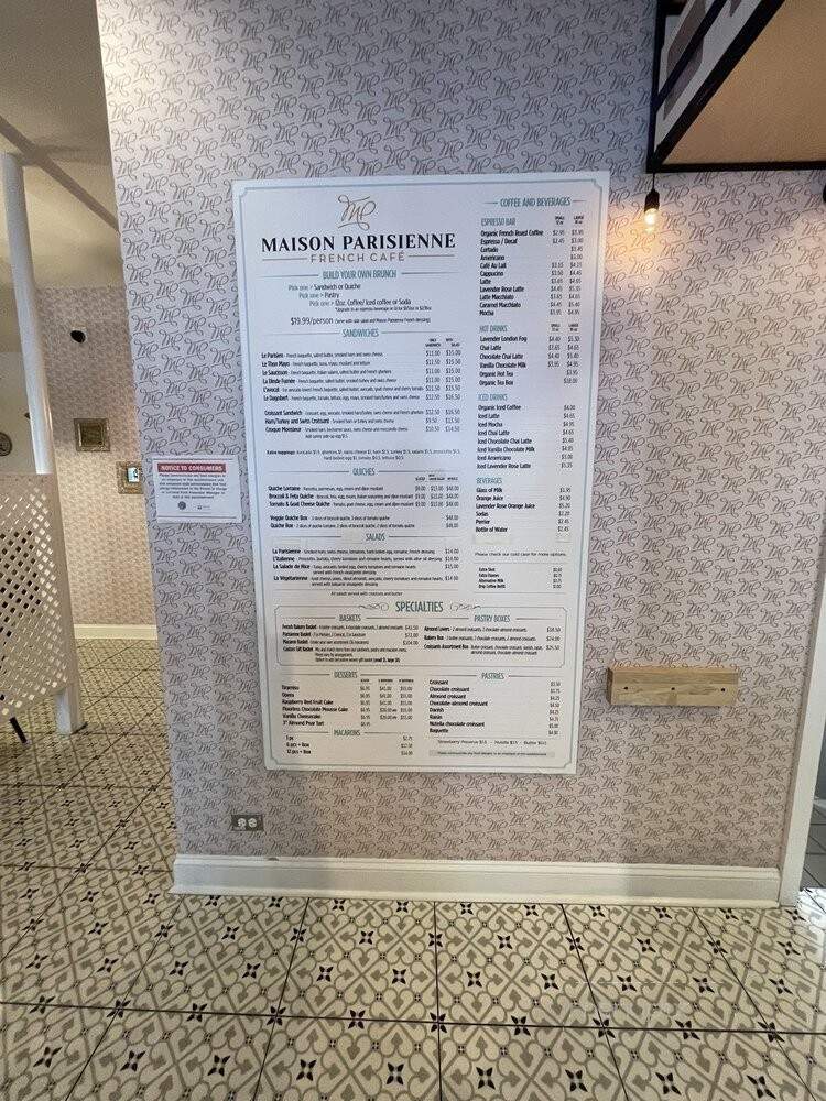 Maison Parisienne - Chicago, IL menu_pic