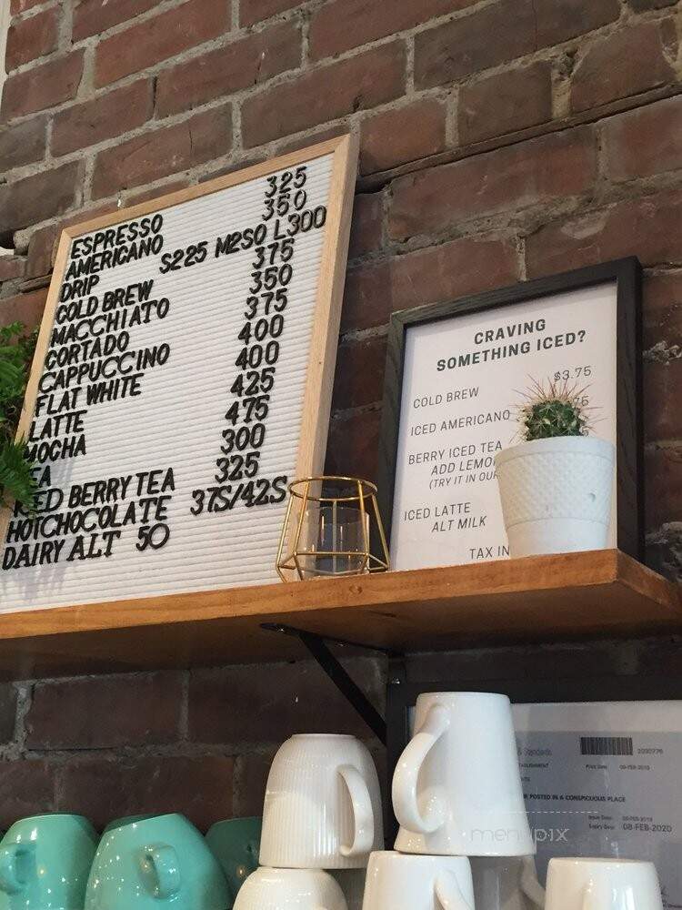 Morning Parade Coffee Bar - Toronto, ON menu_pic