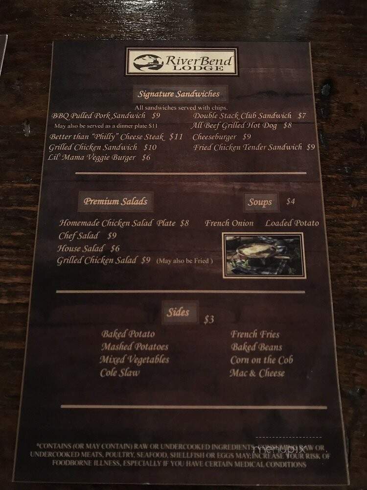 RiverBend Lodge Restaurant & Bar - Rosman, NC menu_pic