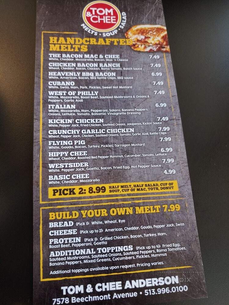 Tom and Chee - Cincinnati, OH menu_pic
