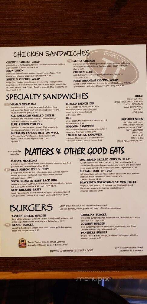 Towne Tavern Express - Fort Mill, SC menu_pic