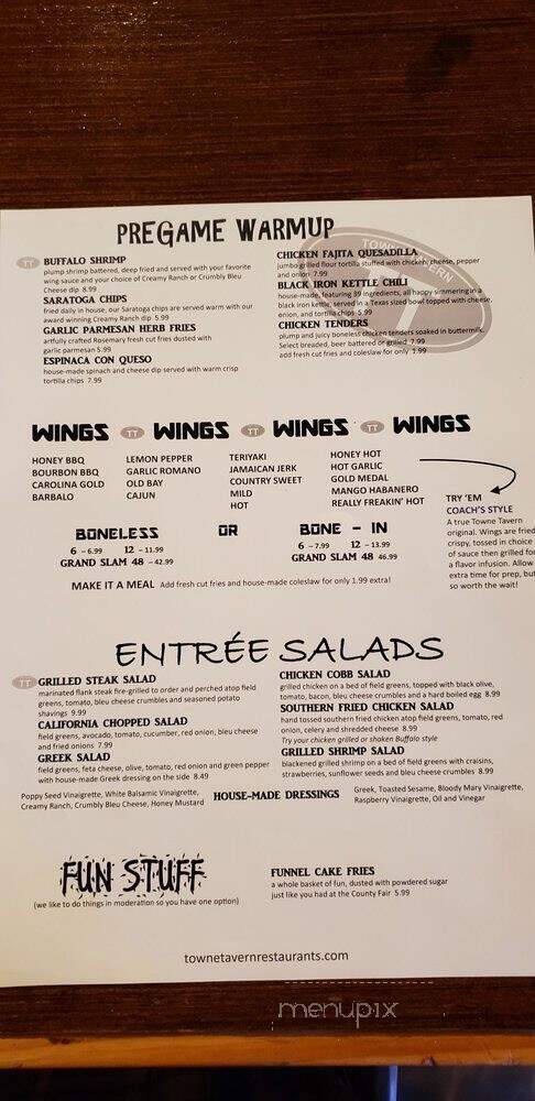 Towne Tavern Express - Fort Mill, SC menu_pic