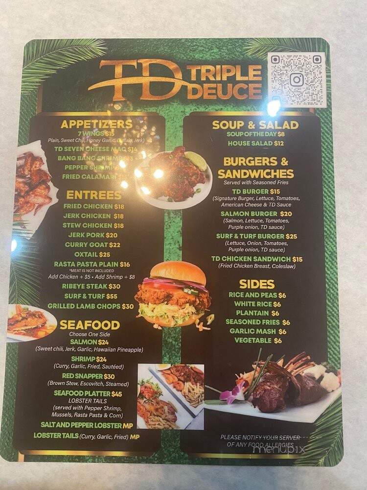 Triple Deuce - Bronx, NY menu_pic