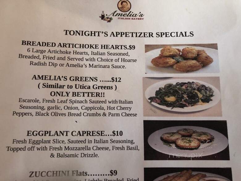 Amelia's Italian Eatery - Schenectady, NY menu_pic