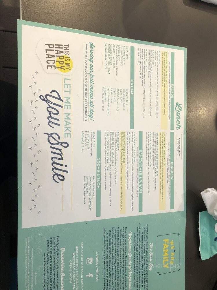 Eggs Up Grill - Murrells Inlet, SC menu_pic