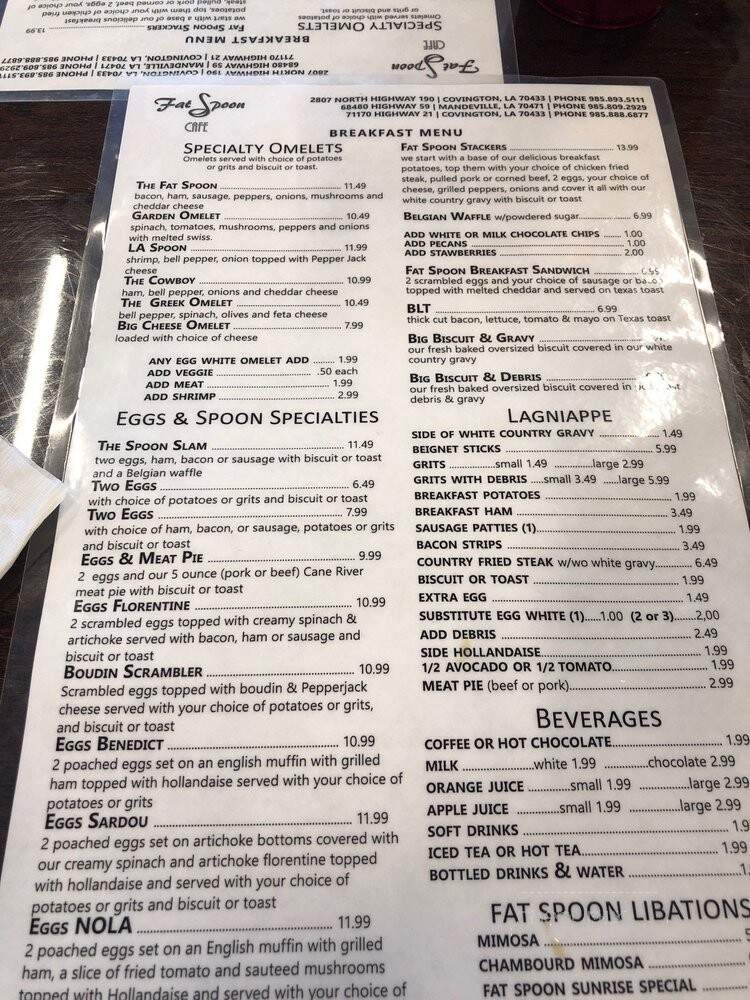 Fat Spoon Cafe - Covington, LA menu_pic