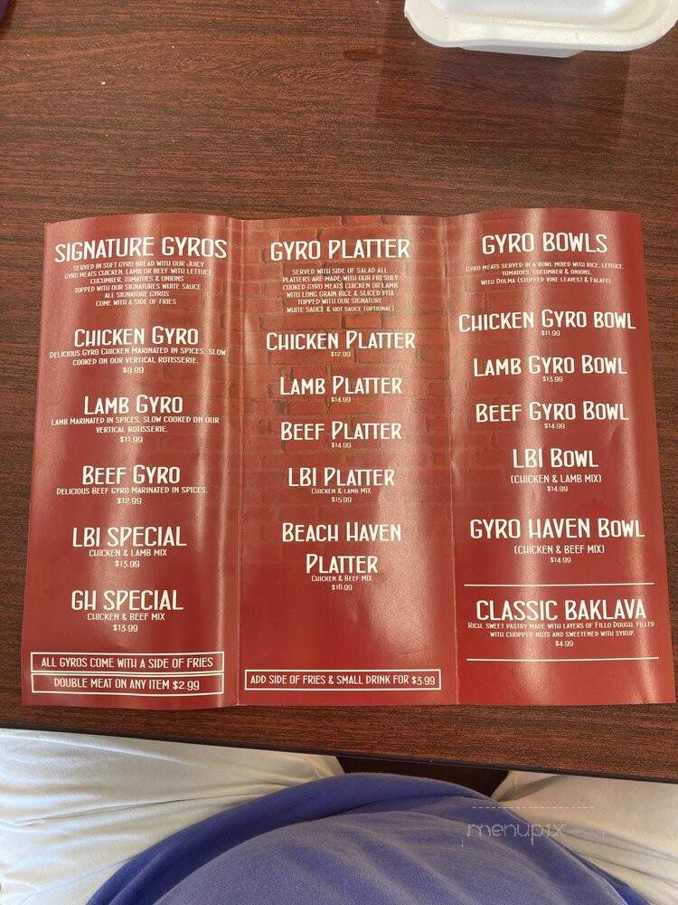 Gyro Haven - Beach Haven, NJ menu_pic