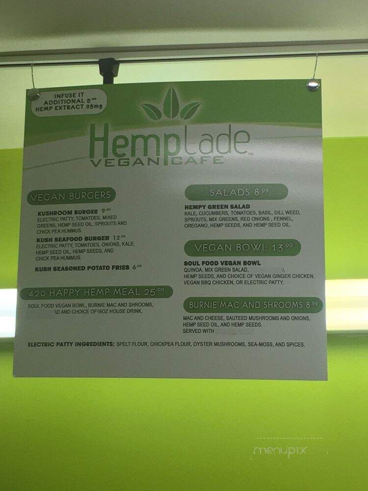 HempLade Vegan Cafe - Tallahassee, FL menu_pic