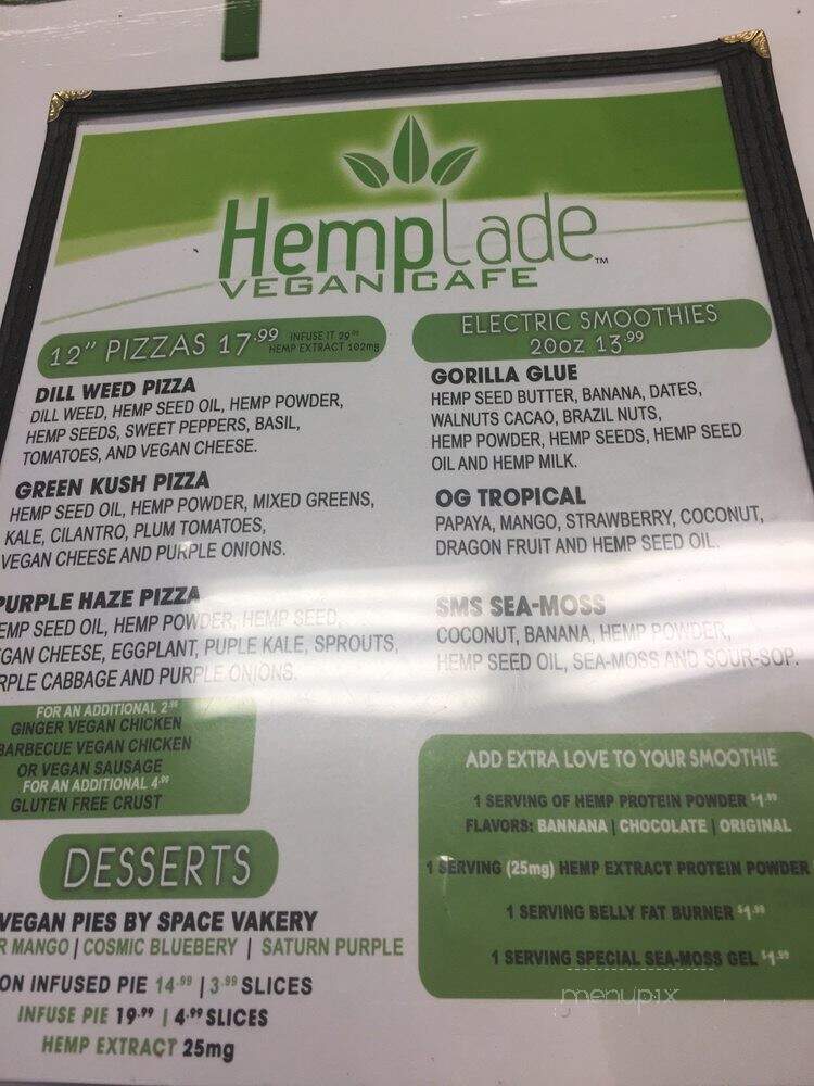 HempLade Vegan Cafe - Tallahassee, FL menu_pic