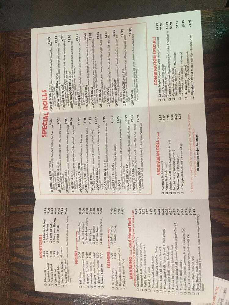 Hi Restaurant - Wausau, WI menu_pic