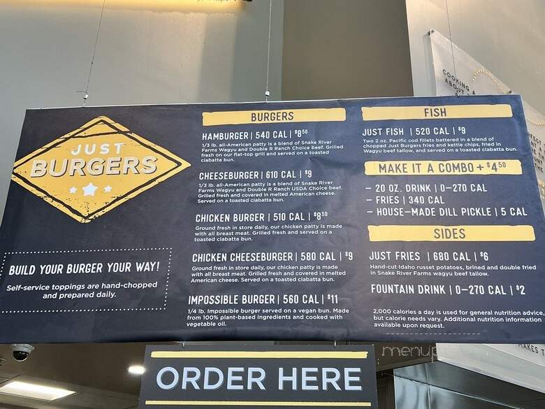Just Burgers - Salt Lake City, UT menu_pic