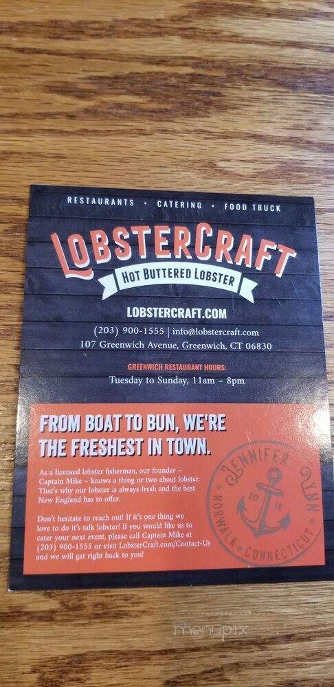 LobsterCraft - Greenwich, CT menu_pic
