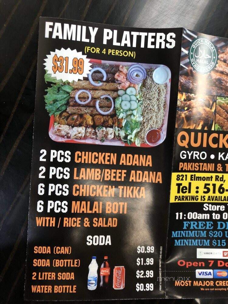 Quick Halal Gyro and Kebab - Elmont, NY menu_pic