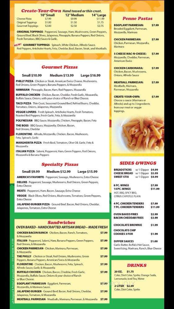 Sgt. Pepper's Pizza - Colonial Heights, VA menu_pic