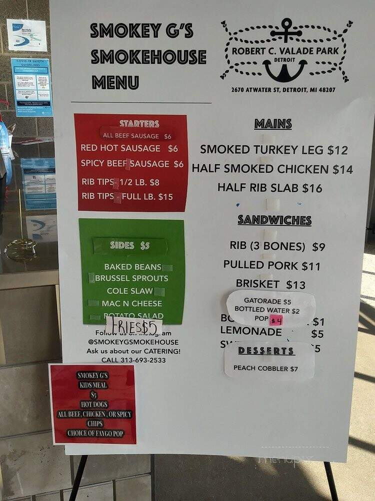Smokey G's Smokehouse - Detroit, MI menu_pic