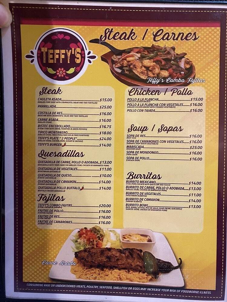 Teffy's Restauant - Brockton, MA menu_pic
