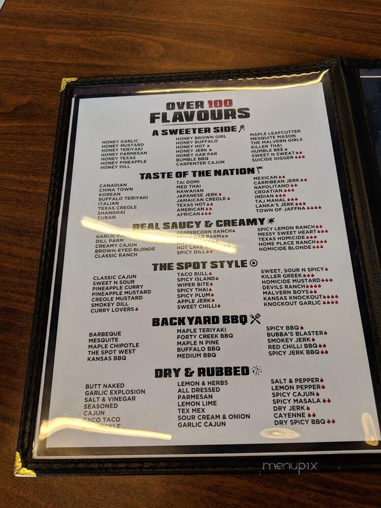 The Wing Spot - Ajax, ON menu_pic
