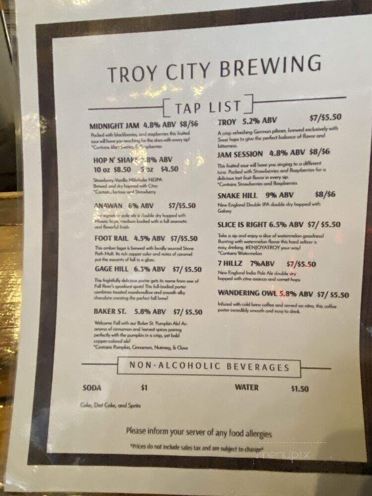 Troy City Brewing - Fall River, MA